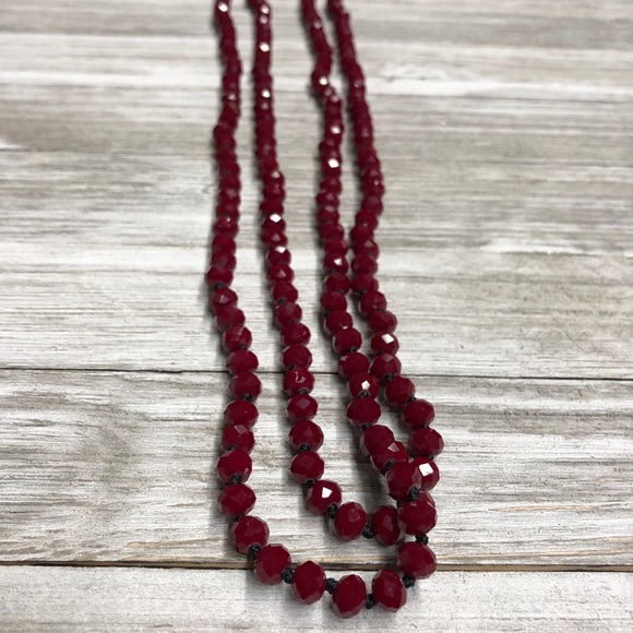 Long Glass Bead Necklace - Picture 2 of 3